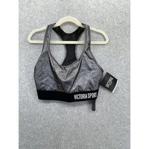 Victoria's Secret Women's Pull On Sports Bra Gray Racerback Logo XS The Player